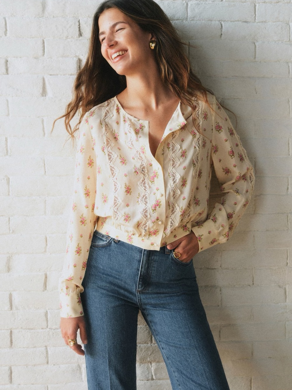 Sezane Coralia Shirt Sixtine Print - Size 4